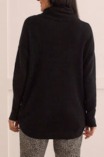 Load image into Gallery viewer, Black Cotton Cowl Neck Sweater
