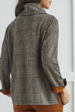Load image into Gallery viewer, Plaid Zipper Detail Cowl Neck Sweater
