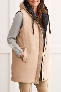 TF- Black/Taupe Reversible Knee Length Vest