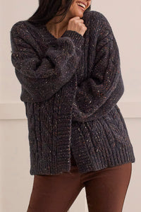 Sapphire Blue Cable Knit Cardigan