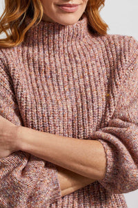 TF- Funnel Neck Knit Sweater In Rose Blush