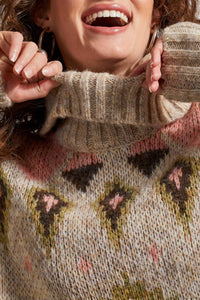 TF- Amanda Printed Turtleneck Sweater
