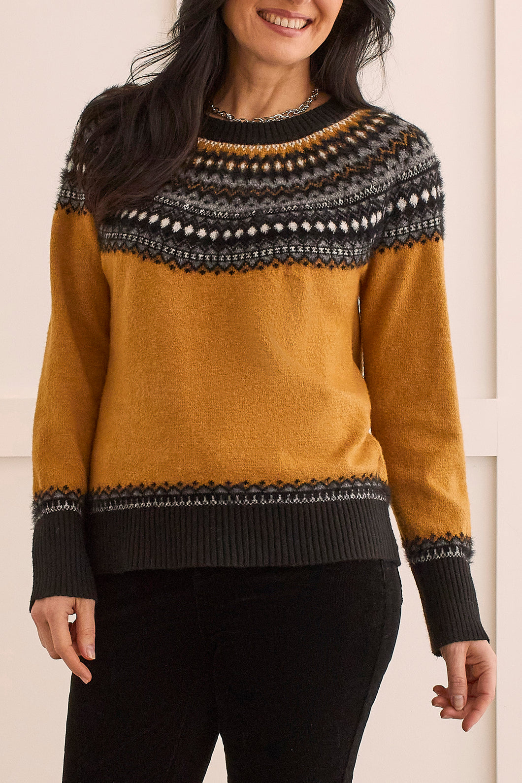Mairgold Fair Isle Printed Sweater