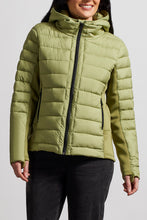 Load image into Gallery viewer, Moss Stone Short Puff Jacket With Removable Hood
