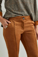 Load image into Gallery viewer, Cognac &quot;Suede&quot; Straight Leg Pant
