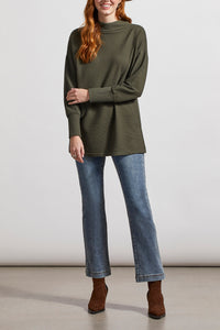 Dark Cedar Funnel Neck Ottoman Tunic
