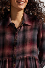 Load image into Gallery viewer, Black Orchid Printed Peplum Flannel
