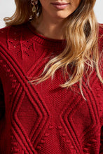 Load image into Gallery viewer, Earth Red Bobble Cable Sweater
