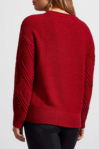 Earth Red Bobble Cable Sweater
