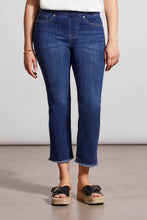 Load image into Gallery viewer, Real Blue Audrey Straight Pull On Crop Jean With Raw Hem
