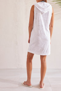 White Hooded Terry Cloth Cover Up