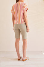Load image into Gallery viewer, Muted Clay Striped Dolman Knot Front Top
