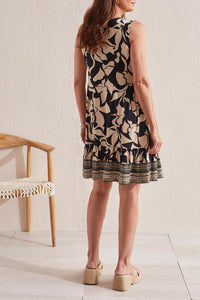 French Oak Printed Short Sleeveless Dress