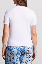 Load image into Gallery viewer, White Knot Front Roll Sleeve Tee
