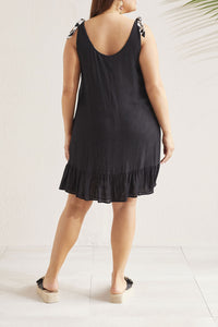 Size Inclusive French Oak/Black Printed Reversible Dress