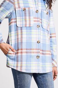 Peri Blue Plaid Shacket