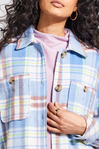 Peri Blue Plaid Shacket