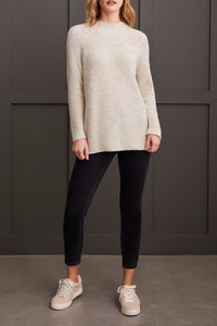 Cream Mock Neck Knit Sweater