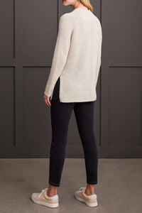 Cream Mock Neck Knit Sweater