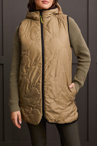 Spinach Reversible Hooded Puffer Vest