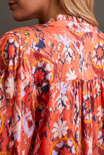 Load image into Gallery viewer, Hot Coral Printed Button Front Blouse
