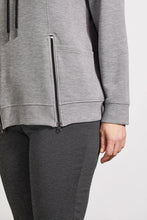 Load image into Gallery viewer, Grey Funnel Neck Sweater With Zipper Detail
