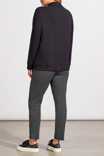 Load image into Gallery viewer, Black Funnel Neck Sweater With Zipper Detail
