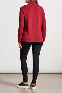 Bordeaux Funnel Neck Sweater With Zipper Detail