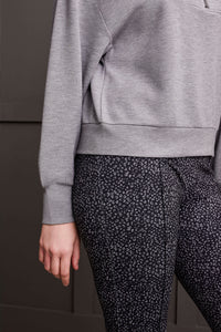 Grey Mix Quarter Zip Sweater