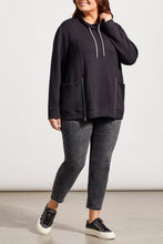 Load image into Gallery viewer, TF- Size Inclusive Black Funnel Neck Sweater With Zipper Detail
