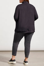 Load image into Gallery viewer, TF- Size Inclusive Black Funnel Neck Sweater With Zipper Detail
