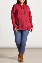 Load image into Gallery viewer, TF- Size Inclusive Bordeaux Funnel Neck Sweater With Zipper Detail
