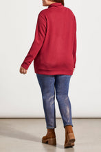 Load image into Gallery viewer, TF- Size Inclusive Bordeaux Funnel Neck Sweater With Zipper Detail
