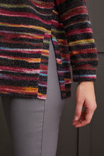 Load image into Gallery viewer, Bordeaux Striped Mock Neck Sweater
