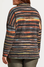 Load image into Gallery viewer, Size Inclusive Rust Striped Mock Neck Sweater
