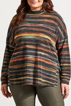 Load image into Gallery viewer, Size Inclusive Rust Striped Mock Neck Sweater
