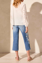 Load image into Gallery viewer, TF- Long Sleeve White Laser Cut Cotton Blouse
