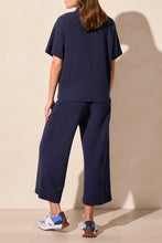 Load image into Gallery viewer, TF- Jet Blue Cotton Short Sleeve Funnel Neck
