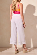 Load image into Gallery viewer, TF- White Gauze Wide Leg Drawstring Corded Pant
