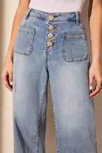 Load image into Gallery viewer, TF- Sanded Blue Pocket Front Wide Leg Pant
