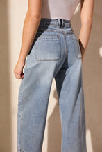 Load image into Gallery viewer, TF- Sanded Blue Pocket Front Wide Leg Pant

