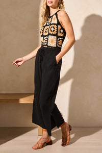 TF- Black Gauze Wide Leg Pant