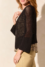 Load image into Gallery viewer, TF- Black Knit 3/4 Sleeve Cardigan

