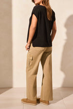 Load image into Gallery viewer, TF- Black Drop Shoulder Side Slit Sweater Top
