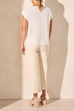 Load image into Gallery viewer, TF- White Drop Shoulder Side Slit Sweater Top
