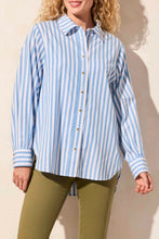 Load image into Gallery viewer, Striped Deep Sea Button Down Blouse
