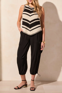 Black & White Striped Knit Tank