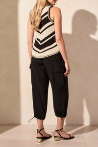 Black & White Striped Knit Tank