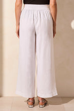Load image into Gallery viewer, White Linen Blend Ankle Pant With Side Vent
