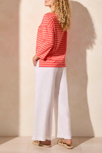 Load image into Gallery viewer, Coral Sky Striped Boat Neck 3/4 Sleeve Top
